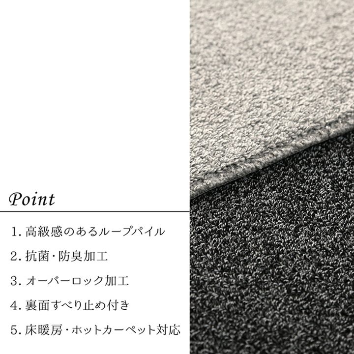 こたつ敷き布団 ループパイルラグ ホットカーペットカバー 長方形 約3畳 190x240cm 抗菌防臭 滑り止め付き 床暖房対応