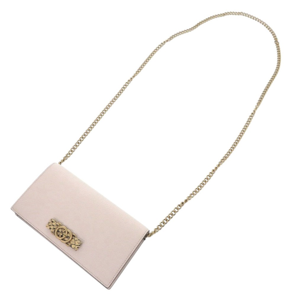 未使用品 インターロッキングG チェーンウォレット 746056 ショルダーバッグ レザー/パイソン アイボリー 1009【中古】 レディース