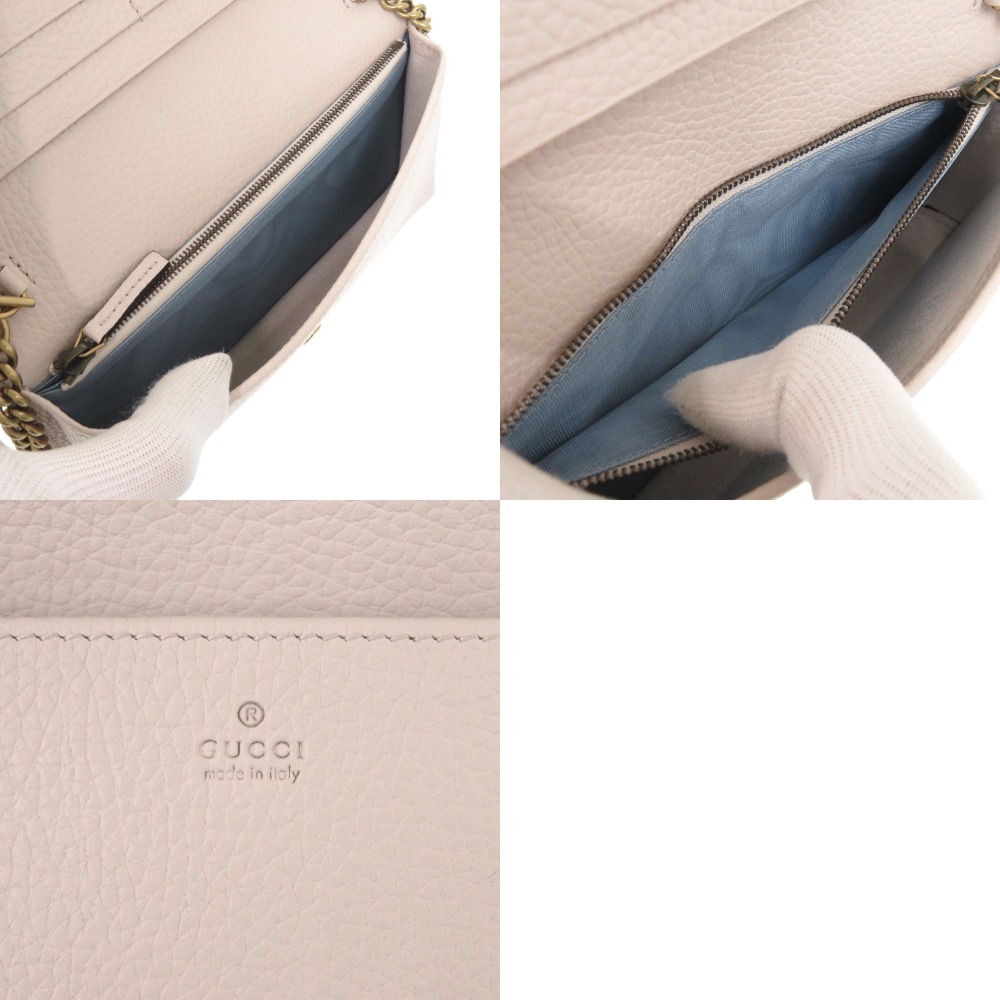 未使用品 インターロッキングG チェーンウォレット 746056 ショルダーバッグ レザー/パイソン アイボリー 1009【中古】 レディース