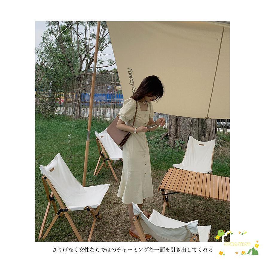 マーメイド 半袖ワンピース 夏 レディース ワンピース パフスリーブ マーメイドワンピース レトロ スクエアネック デコルテ見せ ミディ丈