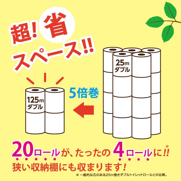 ペンギン 超ロング ながーく使える5倍巻き トイレットペーパー ダブル 芯なし 長持ち パルプ 125m トイレットロール 32ロール 大容量 まとめ買い 節約 日用品 防災 備蓄 長巻き 丸富製紙