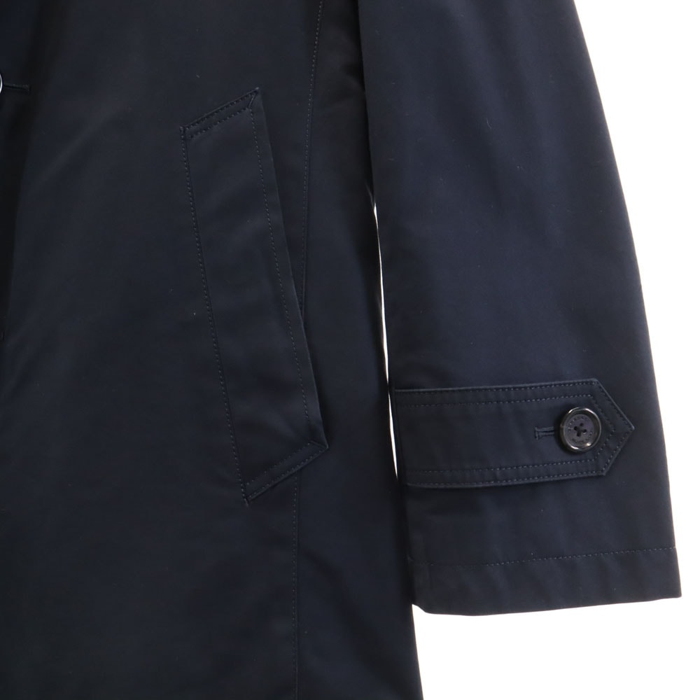 バーバリーブラックレーベル ステンカラーコート M ネイビー BURBERRY BLACK LABEL ライナー付き メンズ 古着