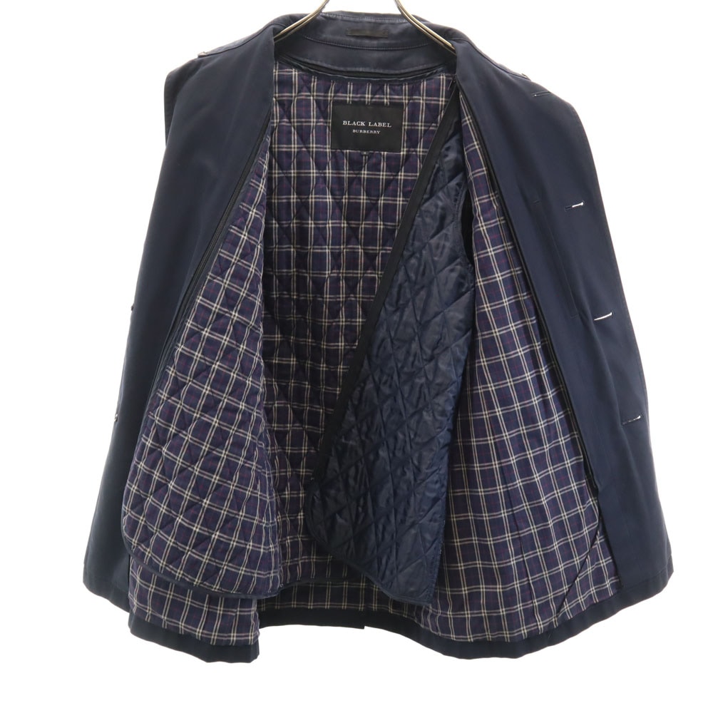 バーバリーブラックレーベル ステンカラーコート M ネイビー BURBERRY
