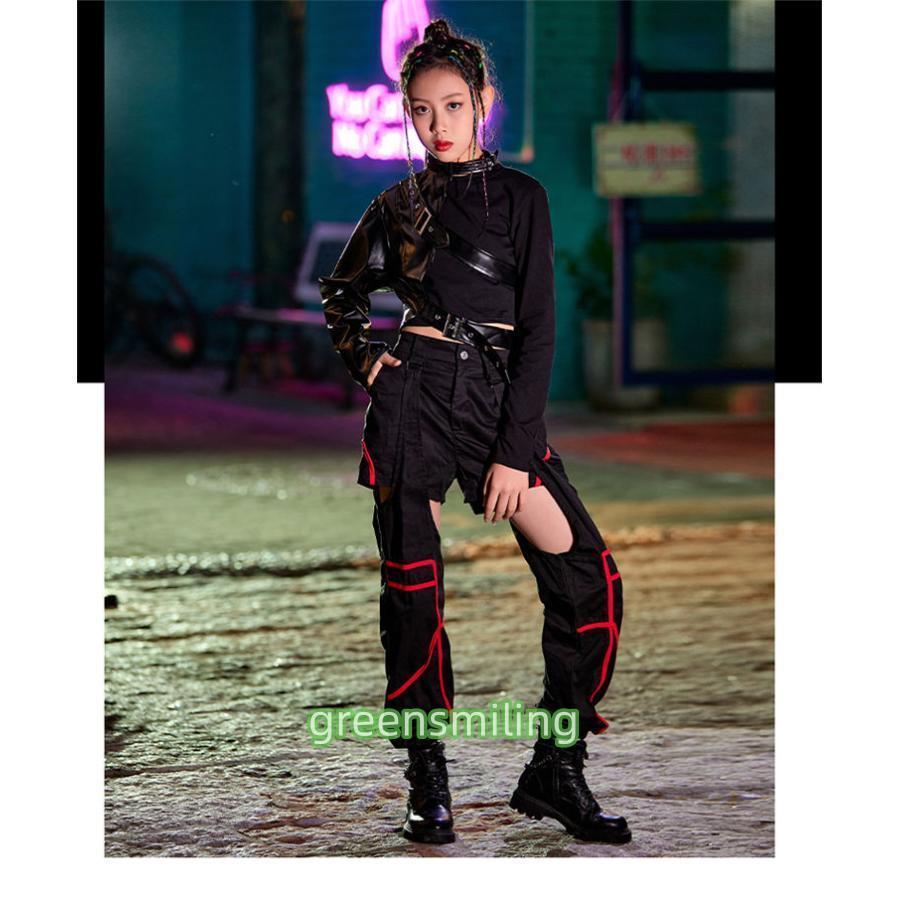 新しい子供用ダンスウェア ダンス衣装 キッズ 3点セット セットアップ ヘソ出し レザー袖 ズボン パンツ ヒップホップ 袖丈 黒 女の子 チアガール 子供服 派手 ストリート ジャズ 演出服 2枚購 新しい子供用ダンスウェア ダンス衣装 キッズ 3点セット セットアップ ヘソ出し レザー袖 ズボン パンツ ヒップホップ 袖丈 黒 女の子 チアガール 子供服 派手 ストリート ジャズ 演出服 2枚購