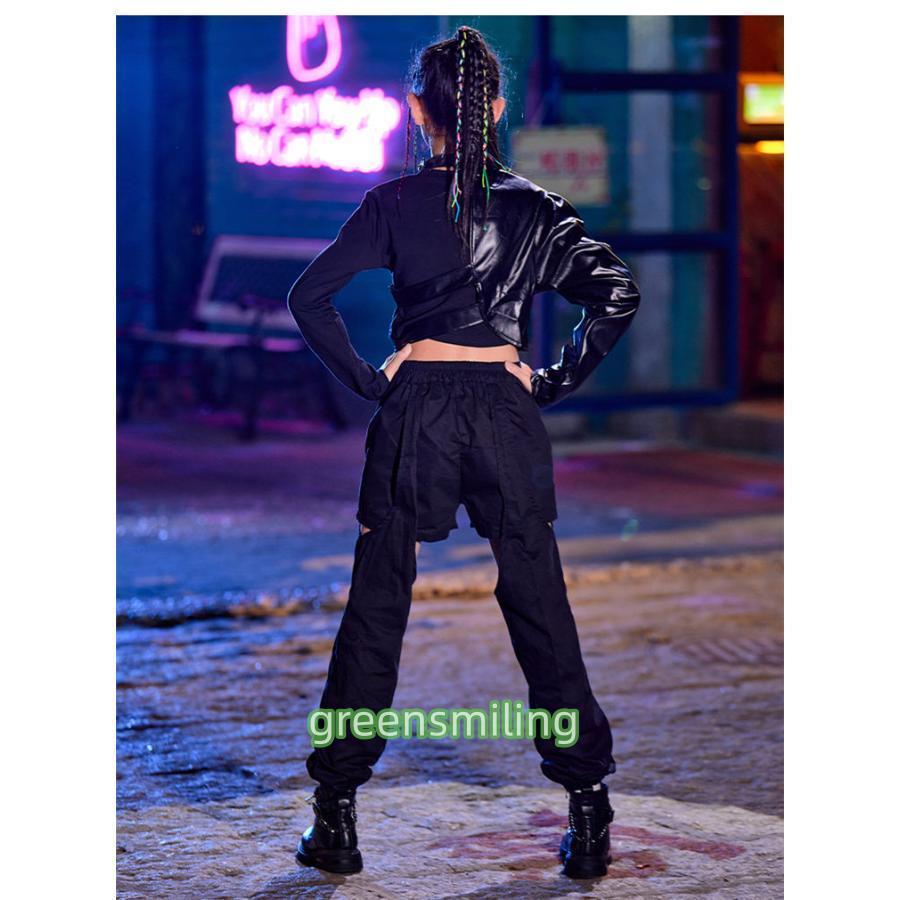 新しい子供用ダンスウェア ダンス衣装 キッズ 3点セット セットアップ ヘソ出し レザー袖 ズボン パンツ ヒップホップ 袖丈 黒 女の子 チアガール 子供服 派手 ストリート ジャズ 演出服 2枚購 新しい子供用ダンスウェア ダンス衣装 キッズ 3点セット セットアップ ヘソ出し レザー袖 ズボン パンツ ヒップホップ 袖丈 黒 女の子 チアガール 子供服 派手 ストリート ジャズ 演出服 2枚購