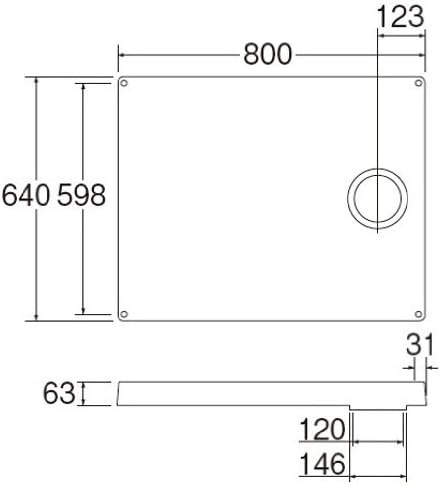 SANEI(サンエイ) 洗濯機パン 外寸640mm×800mm 耐荷重350kg アイボリーホワイト 点検口付 H541-800