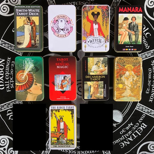 占いタロットカードとゴールドエッジ占いのため愛好家のための Tin Box Tarot