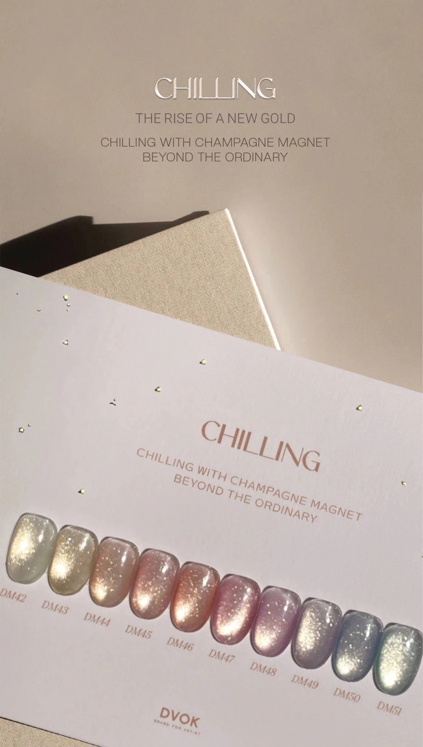 [DVOK] 【CHILLING】 [10色 1+1 ] / スパークリングゴールド / シャンパンゴールドマグネットネイルコレクション