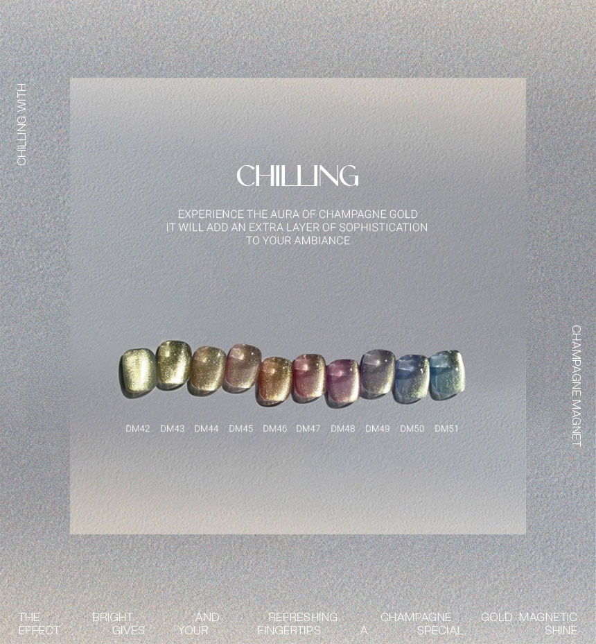[DVOK] 【CHILLING】 [10色 1+1 ] / スパークリングゴールド / シャンパンゴールドマグネットネイルコレクション