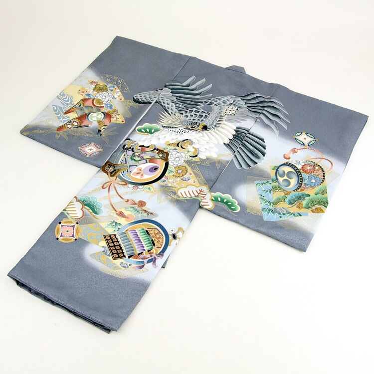 レンタル お宮参り 男の子 着物 レンタル グレー地に鷹と小槌籠手矢太鼓蔵お宮参り レンタル 衣装 男児 祝着 初着 産着 レンタル衣装 レンタル お宮参り 男の子 着物 レンタル グレー地に鷹と小槌籠手矢太鼓蔵お宮参り レンタル 衣装 男児 祝着 初着 産着 レンタル衣装