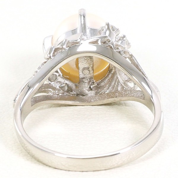 PT900 プラチナ リング 10号 パール(真珠) 約8mm ダイヤ 0.10 ジュエリー 中古 PT900 プラチナ リング 10号 パール(真珠) 約8mm ダイヤ 0.10 ジュエリー 中古