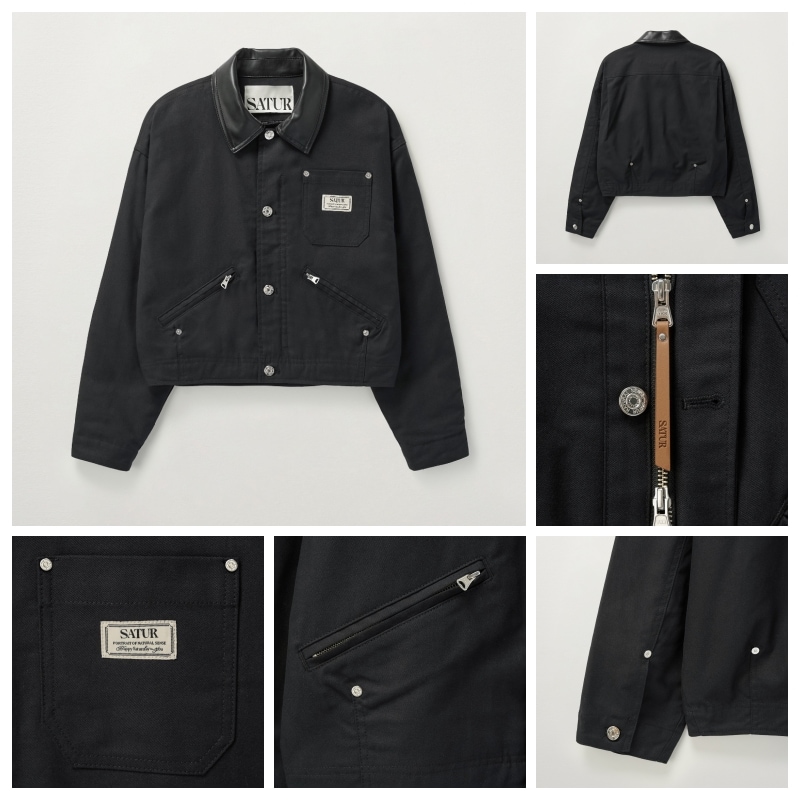 SATUR】 (W) CROP COTTON WORK JACKET : 3COLORS その他 アウター
