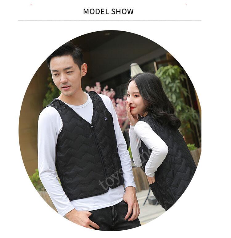 【2枚購入で1oo円OFF】電熱ベスト ヒートベスト 発熱ベスト 加熱パネル USBバッテリー給電 電熱ジャケット 安全加熱 前後独立温度設定 7枚加熱エリア 3段階温度調整 7枚ヒーター バイク 防