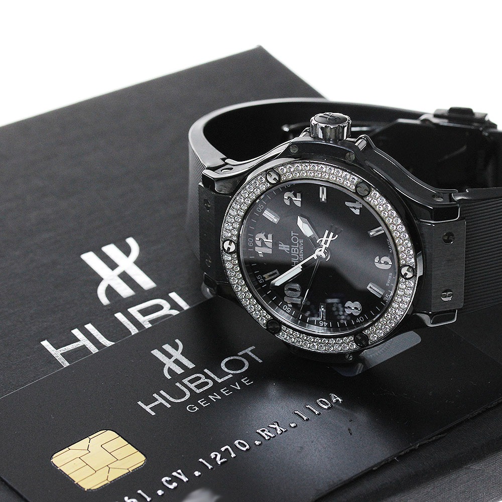 ウブロ HUBLOT 361.CV.1270.RX.1104 ビッグバン ブラックマジック ダイヤベゼル クォーツ ボーイズ 保証書付き_843093【中古】 ウブロ HUBLOT 361.CV.1270.RX.1104 ビッグバン ブラックマジック ダイヤベゼル クォーツ ボーイズ 保証書付き_843093【中古】