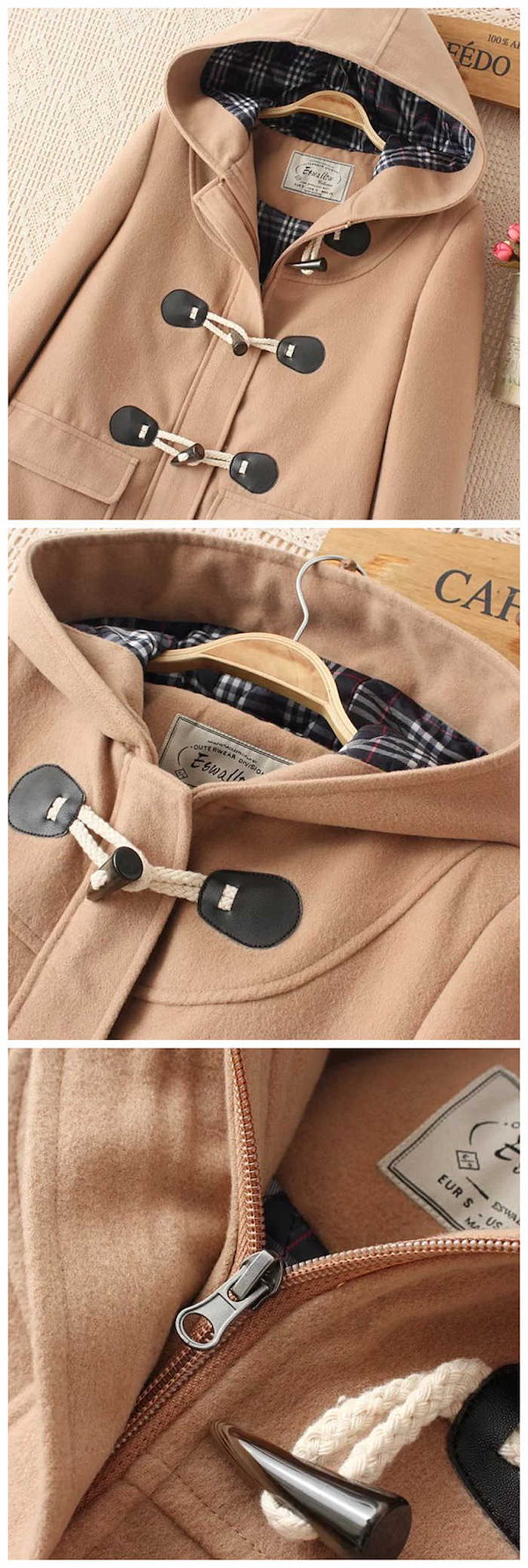 美品✨45rpm NMD ダッフルコート 木ボタン LADY'S フード付き 即納&送料無料】 ミドルダッフルコート レディース ダッフルコート lia