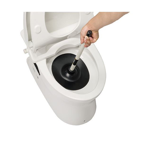 （まとめ） テラモトトイレのつまりとりFIT ワイド（節水便器対応） 短柄トレイ付 CL-421-080-0 1個 [x3セット]