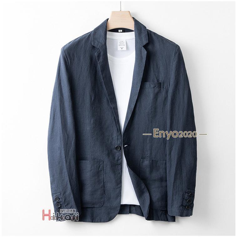 秋の新作 3日以内に発行 テーラードジャケット メンズ 長袖 夏 リネンジャケット ブレザー サマージャケット 麻100% ビジネス フォーマル 父の日 今日限りで