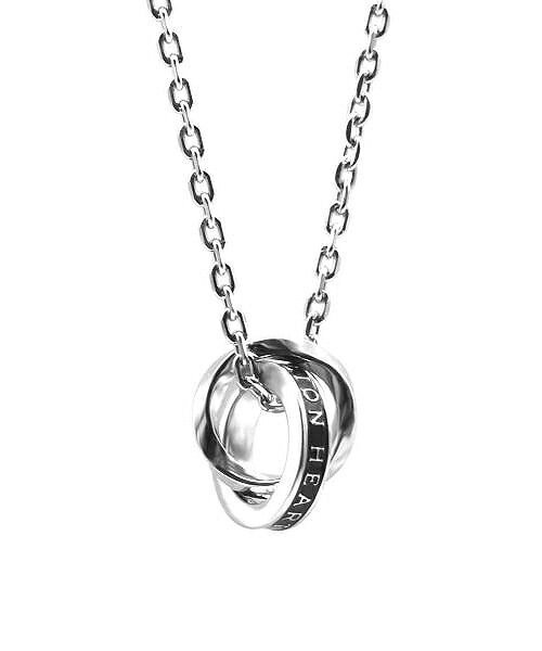 ネックレス メンズ ロゴダブルリングネックレス サージカルステンレス316L LH-03NE0515 ステンレス アレルギーフリー 【ネコポス】