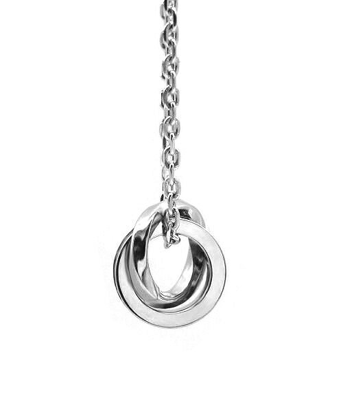 ネックレス メンズ ロゴダブルリングネックレス サージカルステンレス316L LH-03NE0515 ステンレス アレルギーフリー 【ネコポス】