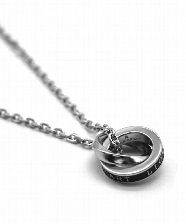 ネックレス メンズ ロゴダブルリングネックレス サージカルステンレス316L LH-03NE0515 ステンレス アレルギーフリー 【ネコポス】