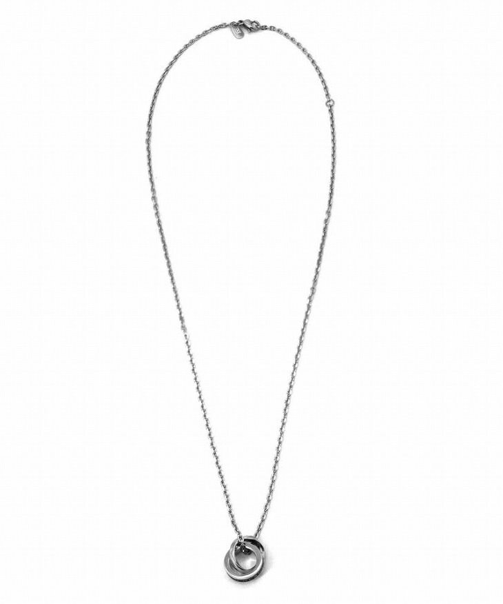 ネックレス メンズ ロゴダブルリングネックレス サージカルステンレス316L LH-03NE0515 ステンレス アレルギーフリー 【ネコポス】