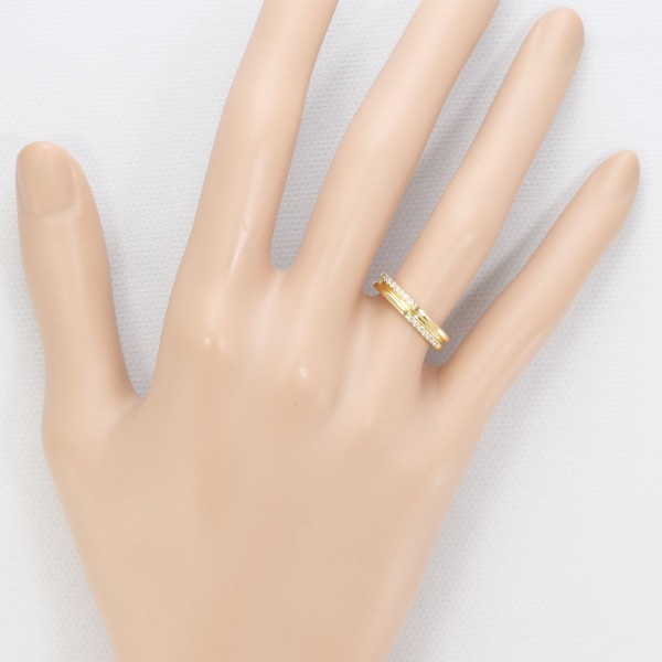 K18 18金 YG イエローゴールド リング 指輪 7.5号 ダイヤ 0.11 ジュエリー 中古 K18 18金 YG イエローゴールド リング 指輪 7.5号 ダイヤ 0.11 ジュエリー 中古