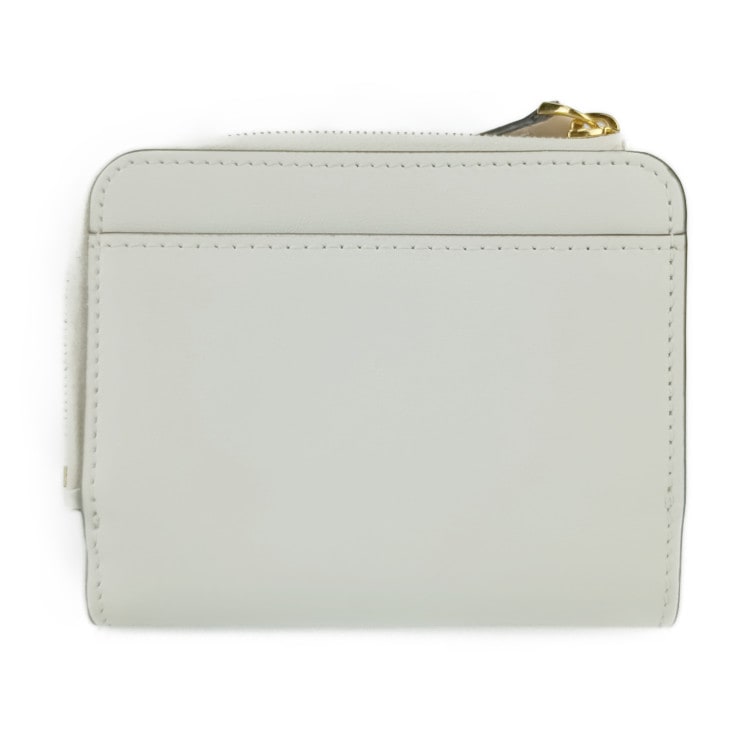 新古未使用展示品 FENDI フェンディ 二つ折り財布 FF ダイヤモンド スモールウォレット 8M0490 ホワイト系 ライトピンクベージュ系 ゴールド金具 カーフレザー【本物保証】