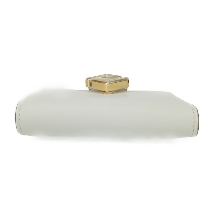 新古未使用展示品 FENDI フェンディ 二つ折り財布 FF ダイヤモンド スモールウォレット 8M0490 ホワイト系 ライトピンクベージュ系 ゴールド金具 カーフレザー【本物保証】