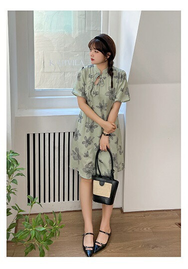 新商品登場2L～6L1色2タイプ写真色 膝丈 ロング丈 大きいサイズ ワンピース お嬢様 ワンピ クラシカル ロリータ ゴスロリ レトロ コスプレ制服 アイドル衣装ぽっちゃりさんのチャイナ風