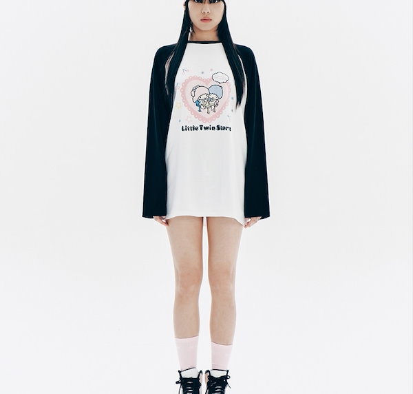 【YOUHEE】YOUHEE X LITTLE TWIN STAR HEART RAGLAN LONG SLEEVE Qoo10] YOUHEE 【YOUHEE X LITTLE TWI