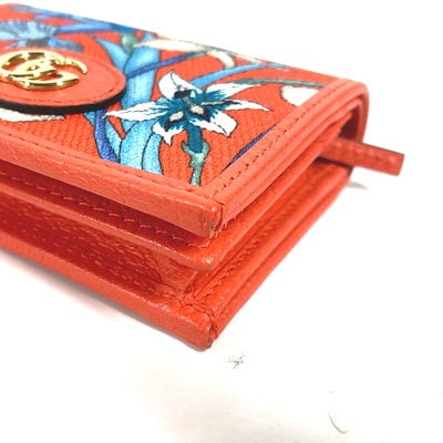 GUCCI グッチ 2つ折り財布 フローラ 花 フラワー 577347 オレンジ GUCCI グッチ 財布 二つ折りコンパクト財布 GGマーモント