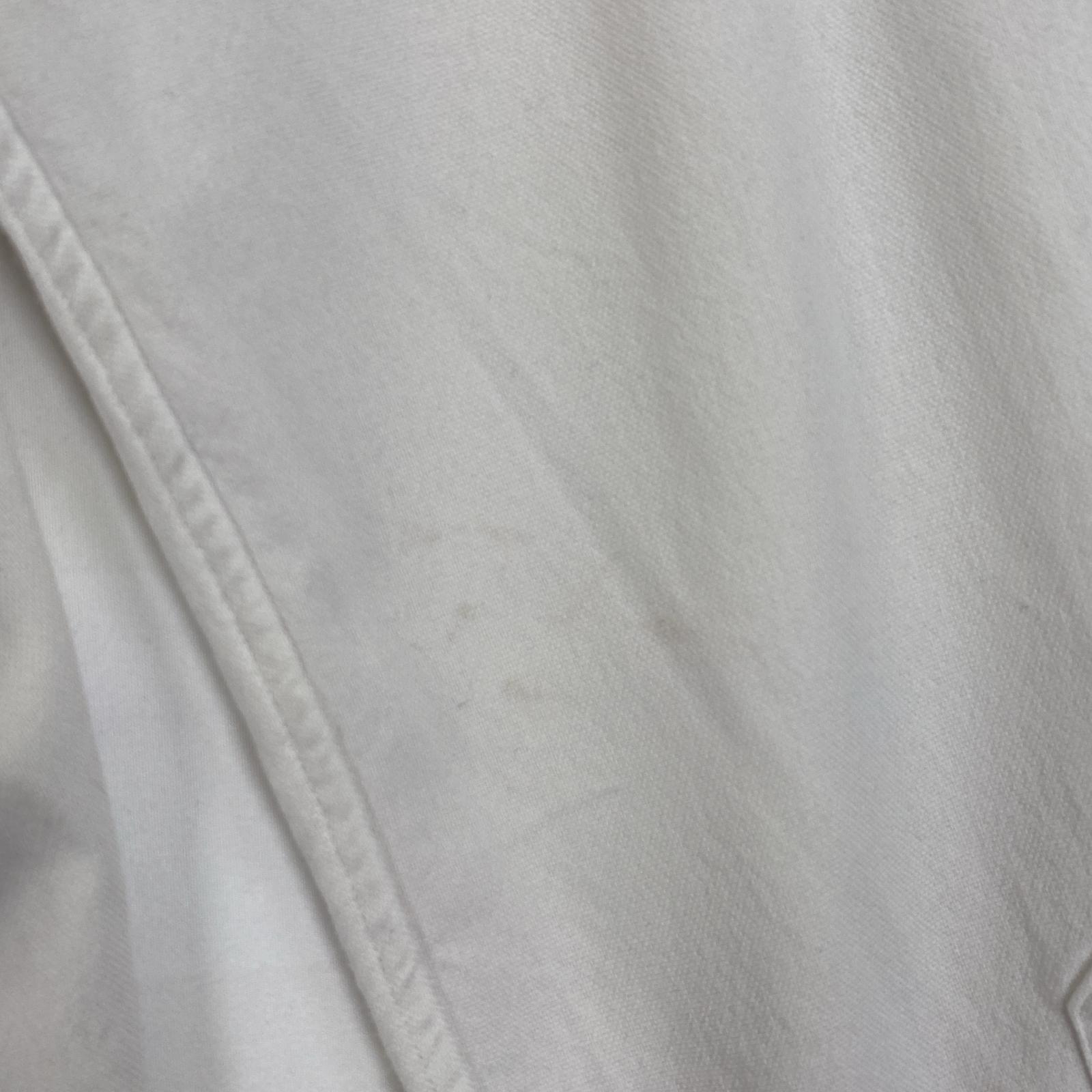 古着 長袖シャツ ボタンダウン ロゴ刺繍 ワンポイント M ホワイト 無地 メンズ 古着 長袖シャツ ボタンダウン ロゴ刺繍 ワンポイント M ホワイト 無地 メンズ