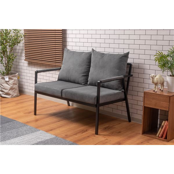 ソファ 2人掛け グレー 肘掛け/アーム付き 組立品