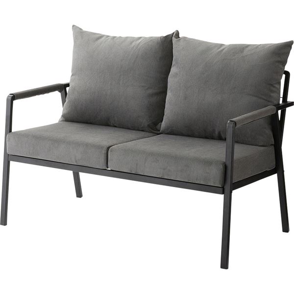 ソファ 2人掛け グレー 肘掛け/アーム付き 組立品