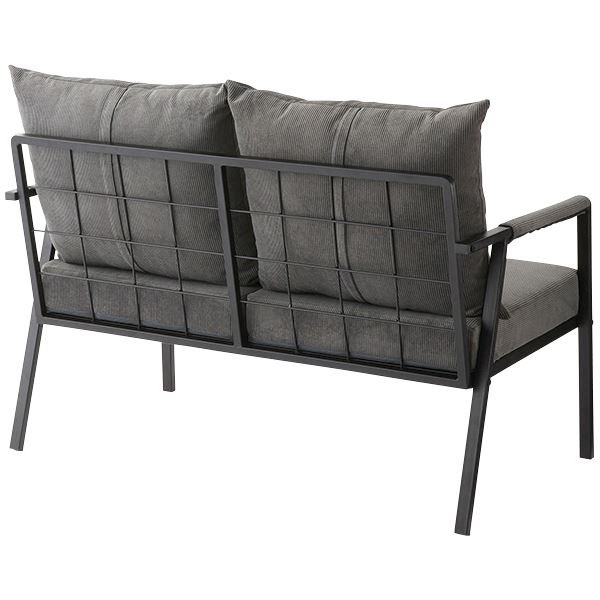 ソファ 2人掛け グレー 肘掛け/アーム付き 組立品