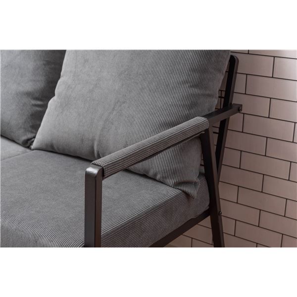 ソファ 2人掛け グレー 肘掛け/アーム付き 組立品