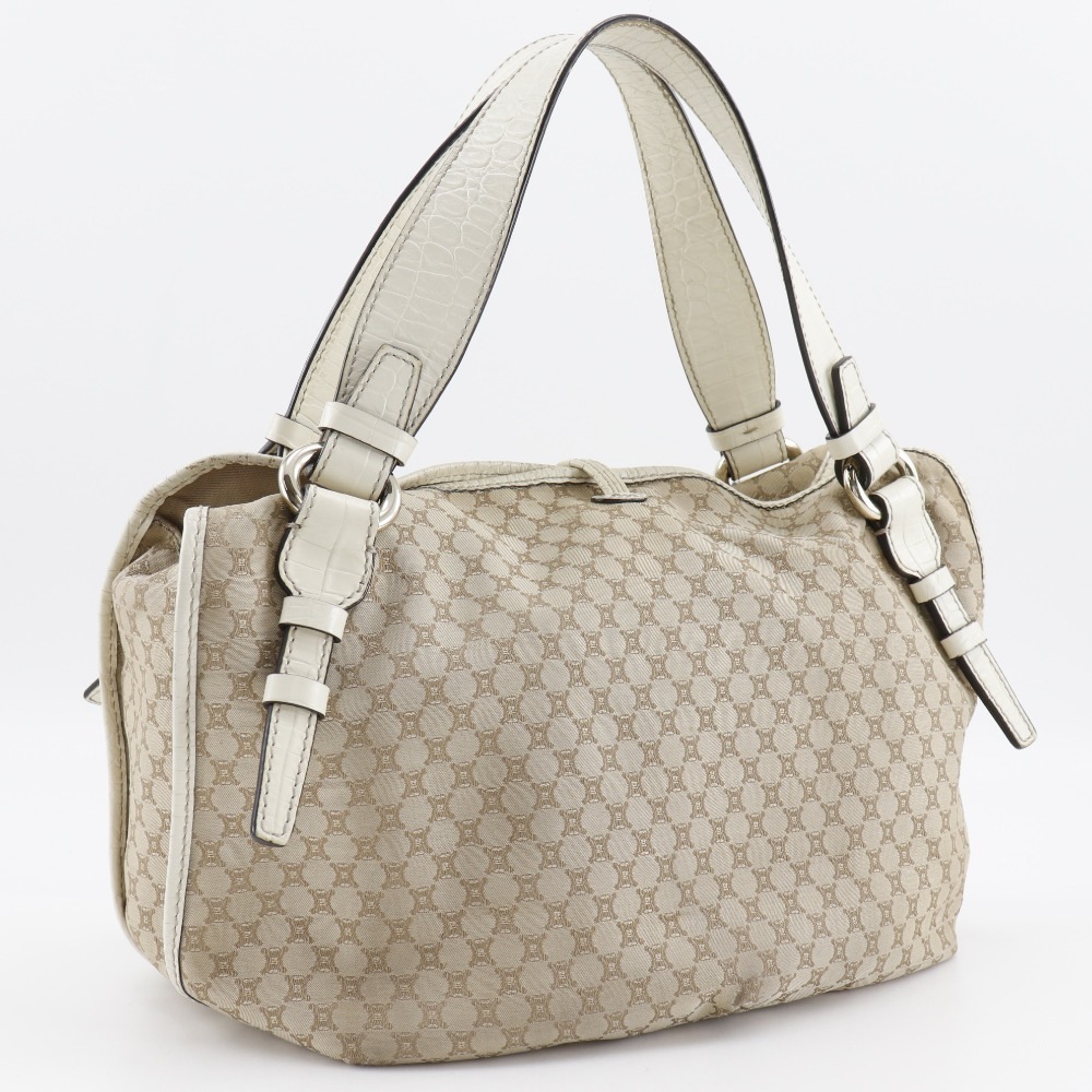 マカダム トートバッグ キャンバス クロコダイル ベージュ レディース 中古品