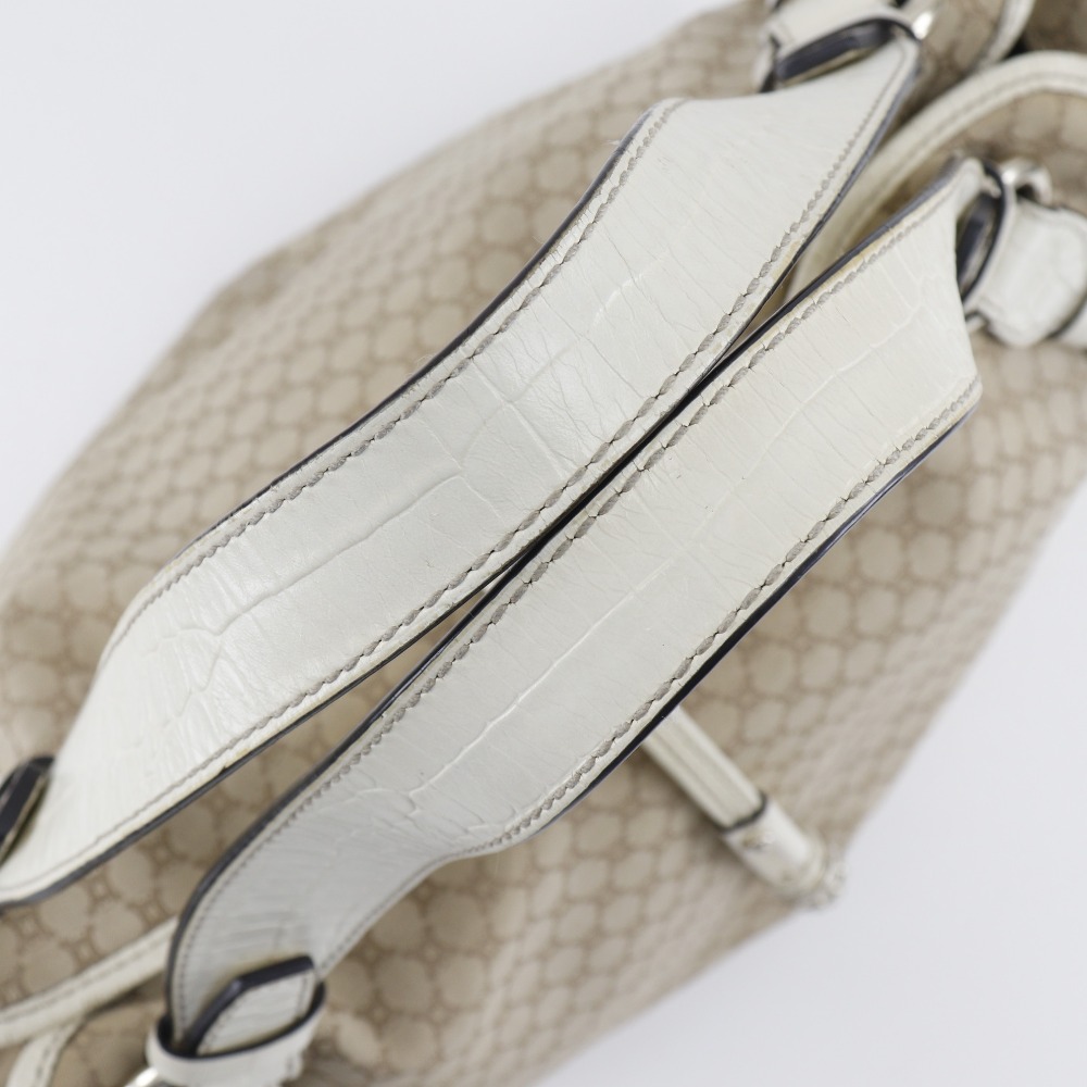 マカダム トートバッグ キャンバス クロコダイル ベージュ レディース 中古品