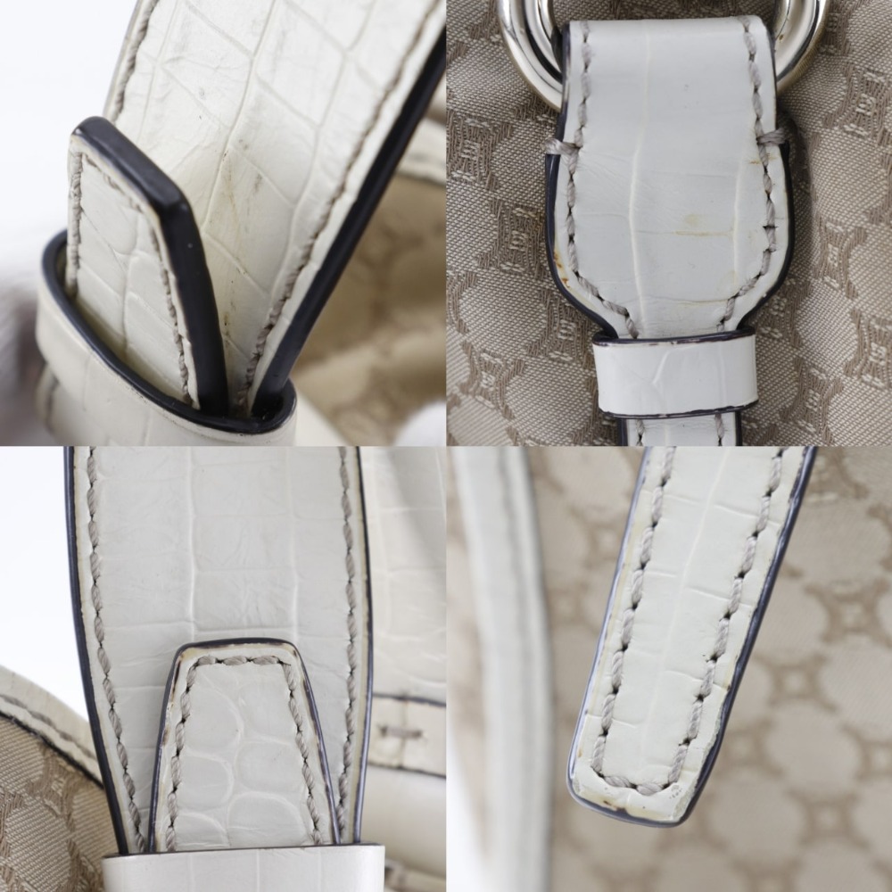 マカダム トートバッグ キャンバス クロコダイル ベージュ レディース 中古品