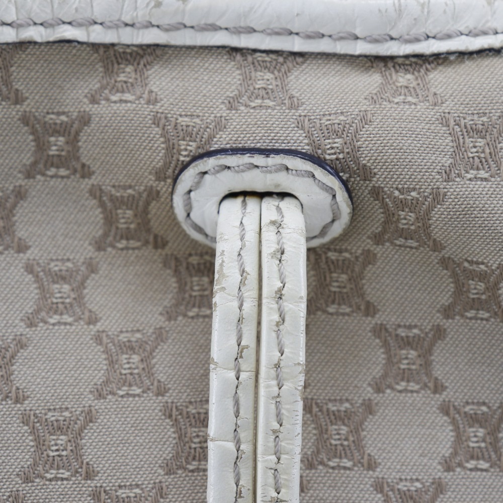 マカダム トートバッグ キャンバス クロコダイル ベージュ レディース 中古品