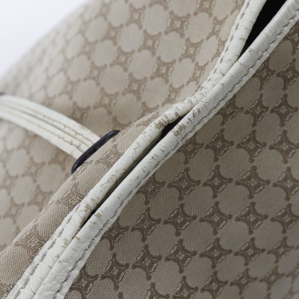 マカダム トートバッグ キャンバス クロコダイル ベージュ レディース 中古品