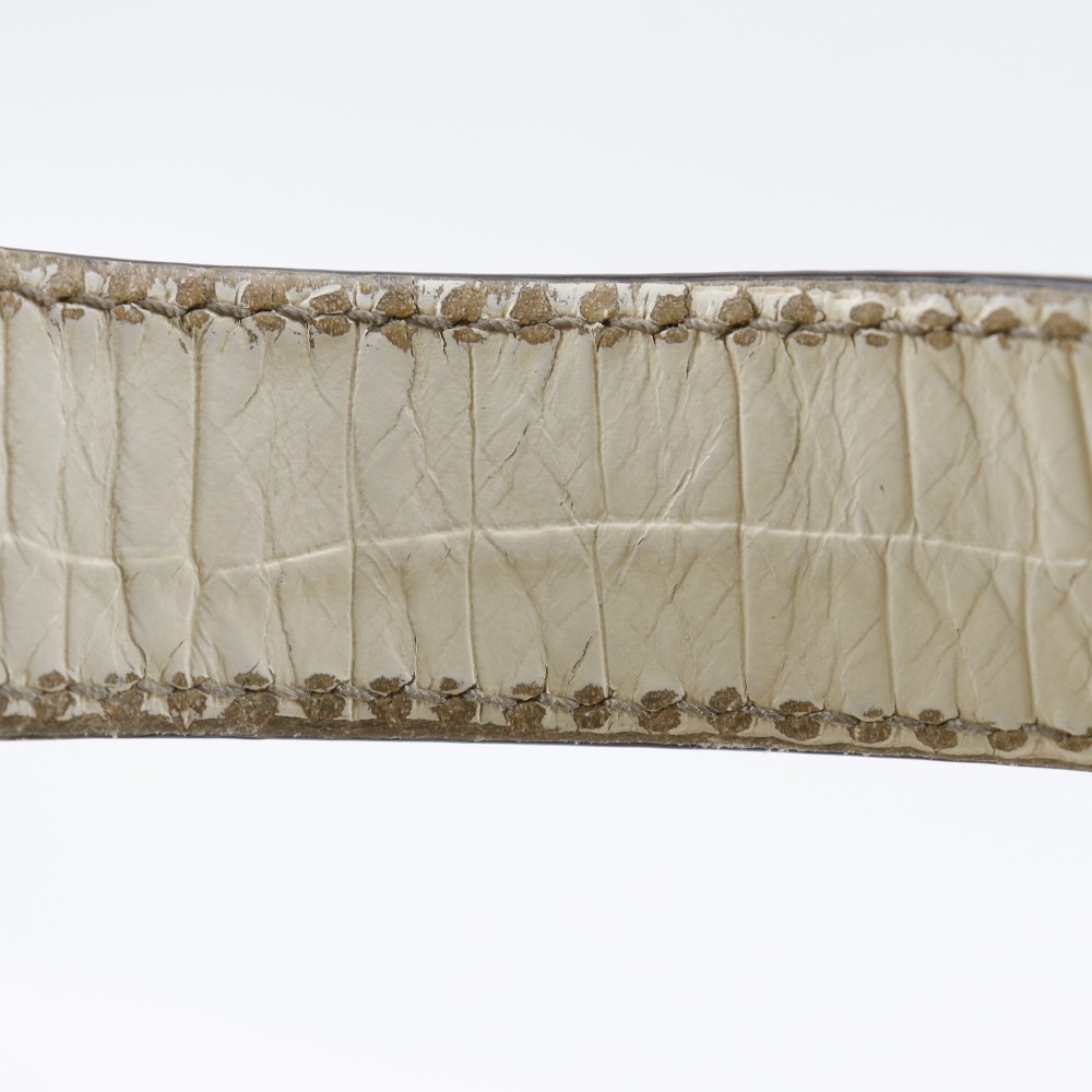 マカダム トートバッグ キャンバス クロコダイル ベージュ レディース 中古品