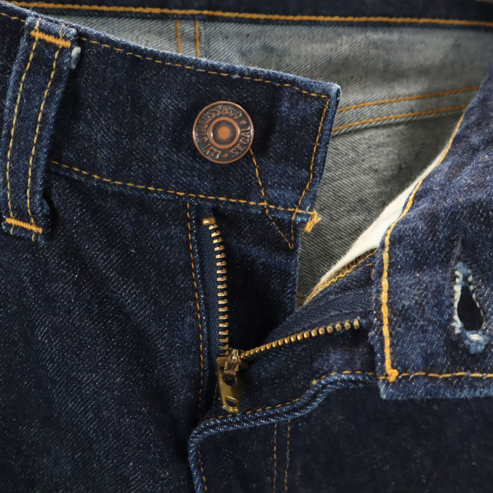 90s 米国製 裏リベット ビックE 赤耳 551ZXX バレンシア ストレートデニムパンツ ｗ28 ネイビー ジーンズ メンズ