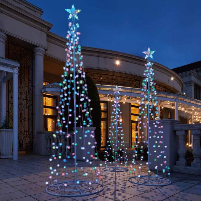 エントリーでポイント5倍！11月4日20:0011月11日1:59LEDタワーツリーケサランパサラン レインボー 高さ180cm 1台 イルミネーション ライト イルミネーションライト 室内 屋外 電