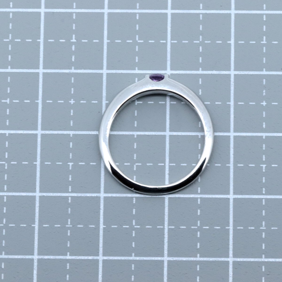 ピンク色石 ダイヤモンド リング 指輪 0.01ct 5.5号 K18WG(18金 ホワイトゴールド) 質屋出品