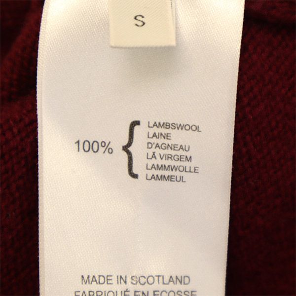 プリングルオブスコットランド ウール 長袖 Vネック セーター S レッド Pringle of Scotland ニット メンズ