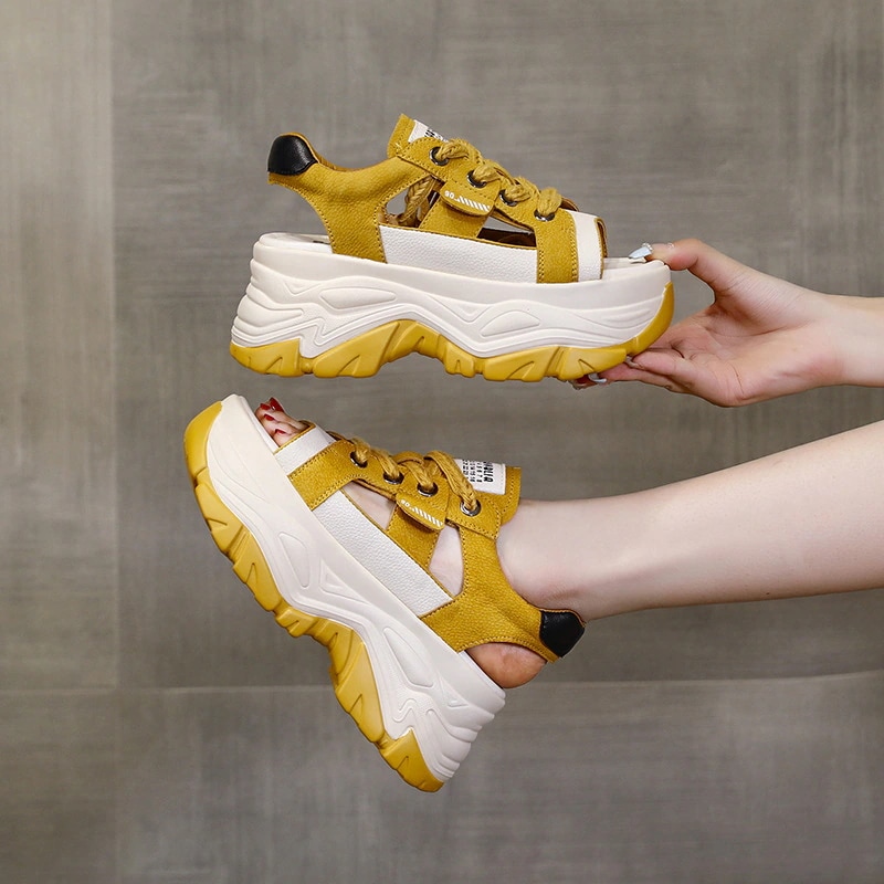 母の日【レトロ】ピープトゥサンダル レディース 8cm厚底 メッシュ 紐結び 2025夏 脚長見え 柔らか トレンド 母の日【レトロ】ピープトゥサンダル レディース 8cm厚底 メッシュ 紐結び 2025夏 脚長見え 柔らか トレンド