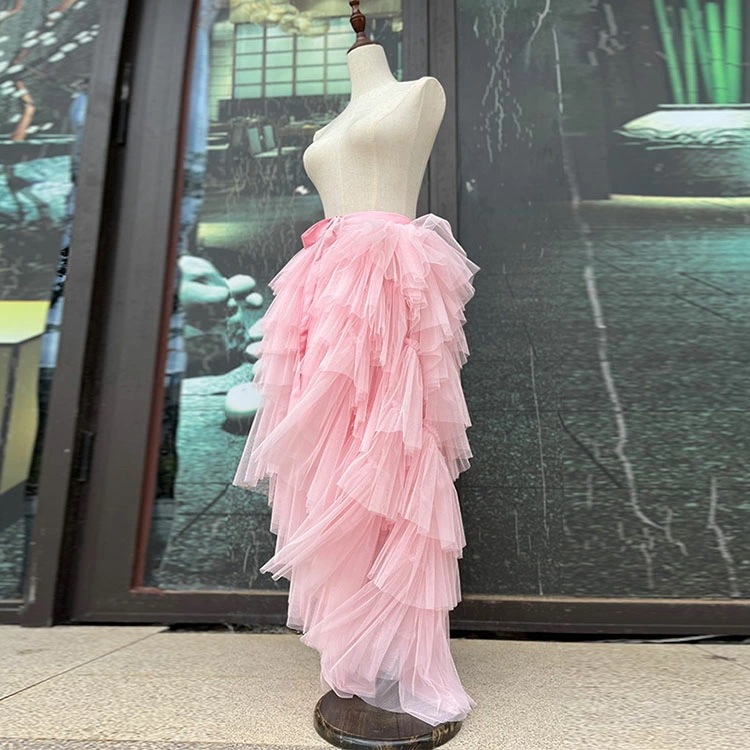 フィッシュテール スカート チュチュスカート 大人 チュールドレス ふんわり 前短後長 ロング丈 セクシー 舞台 ステージ衣装 燕尾 スカート ロック パンク ジャズ ダンス スカート コスプレ 演奏