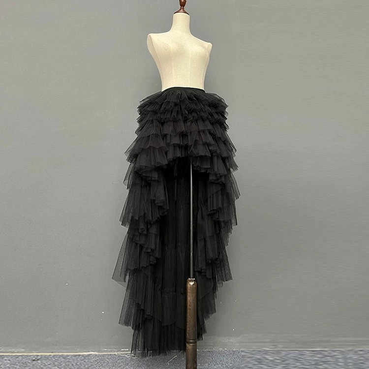 フィッシュテール スカート チュチュスカート 大人 チュールドレス ふんわり 前短後長 ロング丈 セクシー 舞台 ステージ衣装 燕尾 スカート ロック パンク ジャズ ダンス スカート コスプレ 演奏