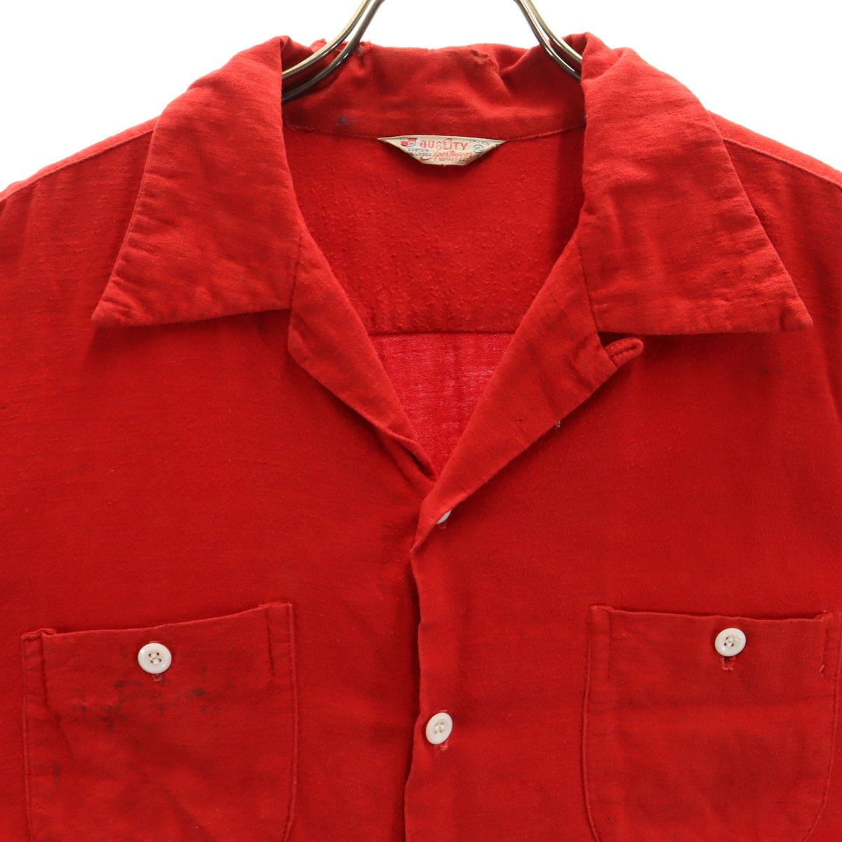 QUALITY 50s 60s ヴィンテージ 開襟 長袖 フランネル オープンカラーシャツ XL レッド メンズ 古着 QUALITY 50s 60s ヴィンテージ 開襟 長袖 フランネル オープンカラーシャツ XL レッド メンズ 古着